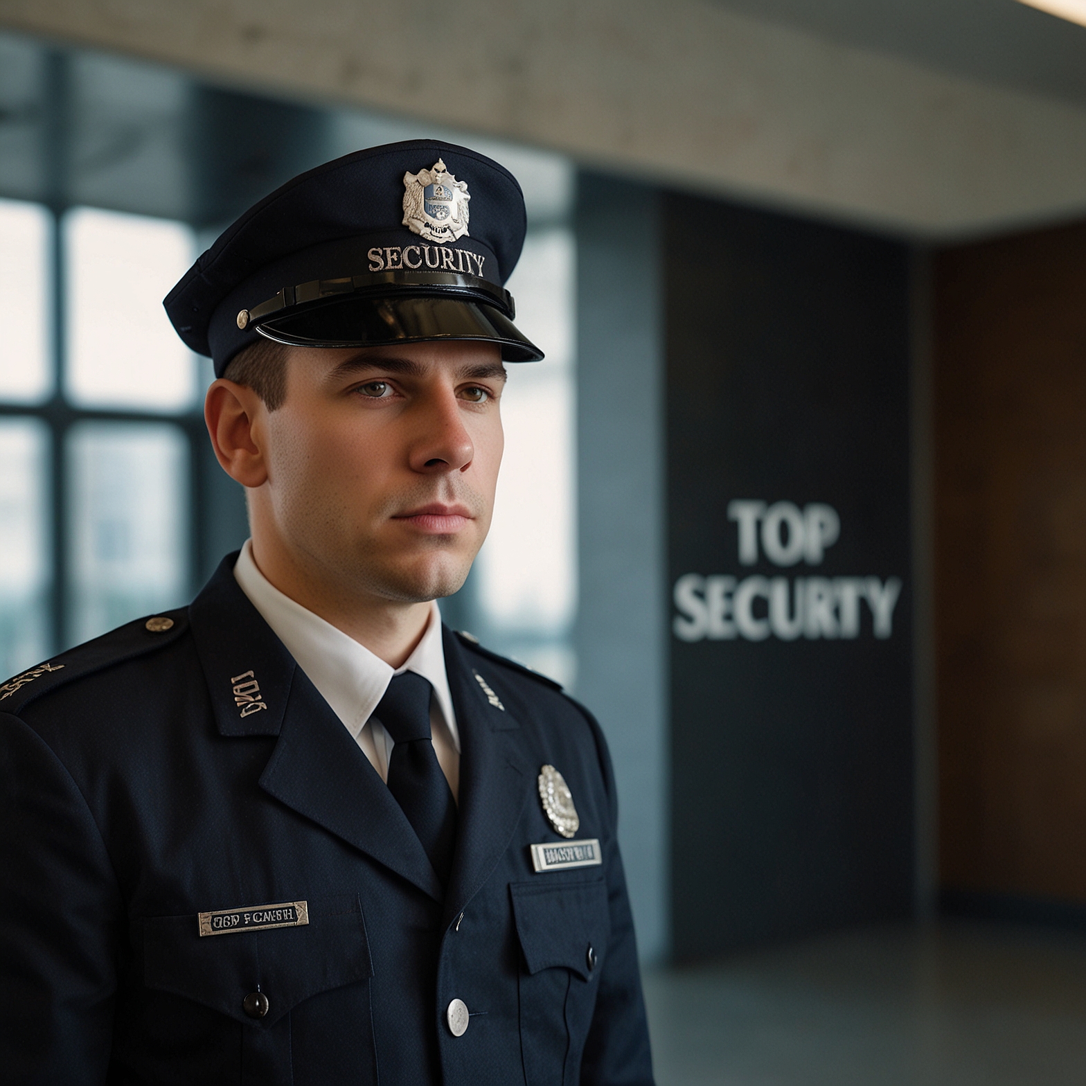 Private security guard on duty